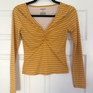 Long Sleeve Arizona Golden Yellow Striped Top